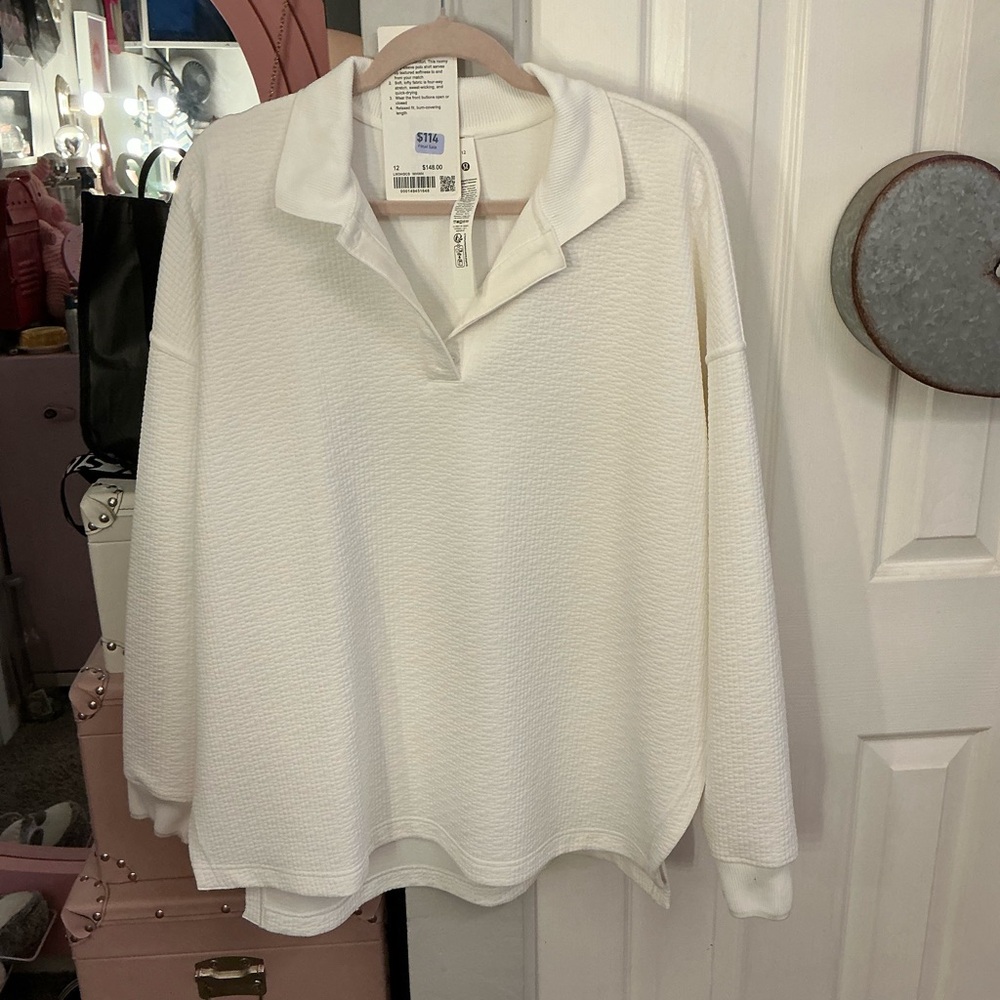 lululemon athletica White Textured Long Sleeve Top